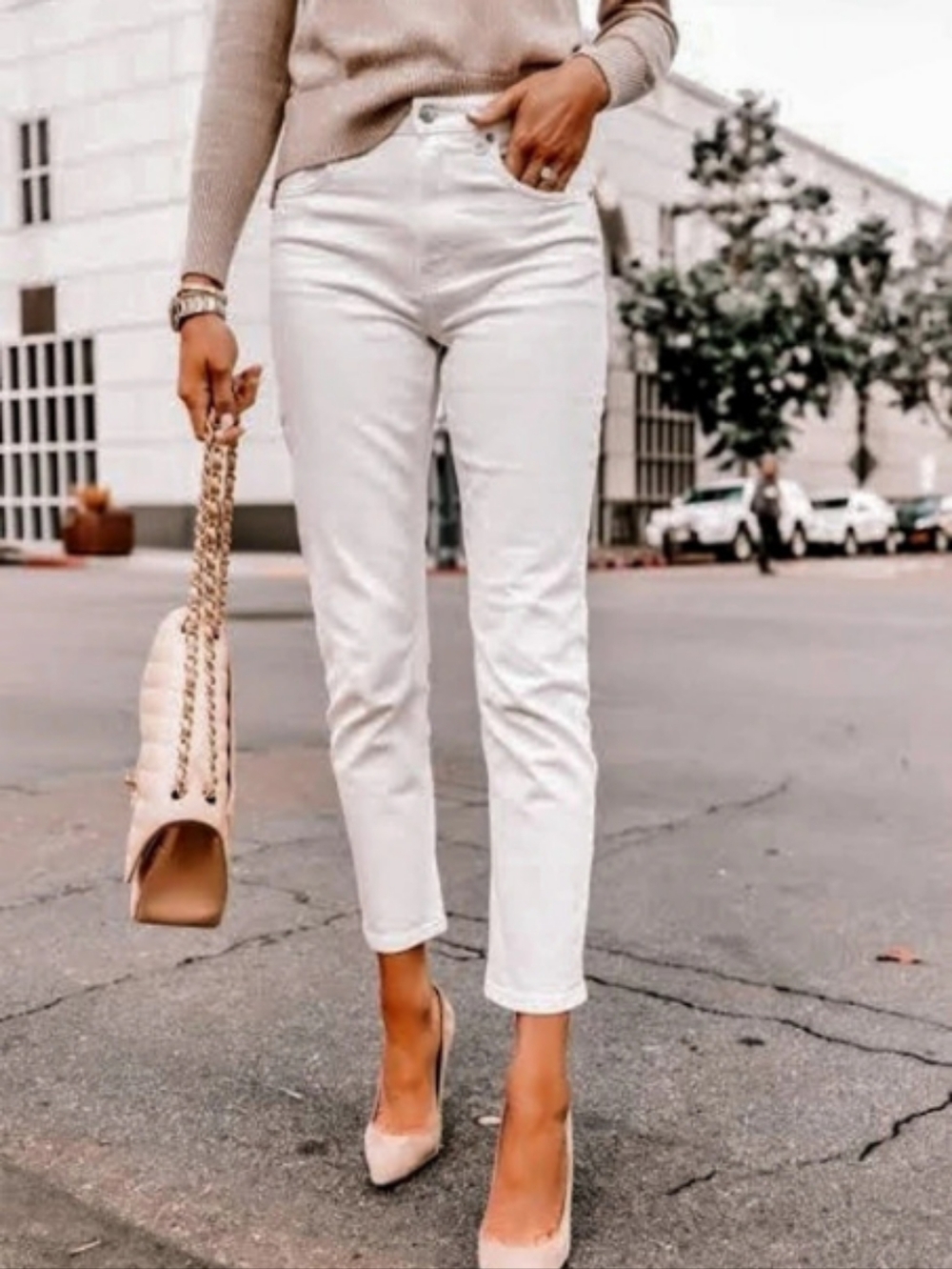 Everlane The Cheeky Straight Jean Button Fly Bone Off White Denim Size 27 Crop